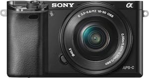 Sony - Alpha a6000 Mirrorless Camera with 16-50mm Retractable Lens - Black - Front_Zoom