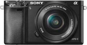 Sony - Alpha a6000 Mirrorless Camera with 16-50mm Retractable Lens - Black