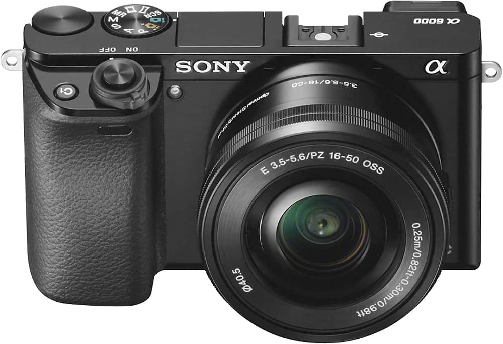 Alt View 2. Sony - Alpha a6000 Mirrorless Camera with 16-50mm Retractable Lens - Black.