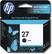 Front. HP - 27 Black Original Ink Cartridge - Black.