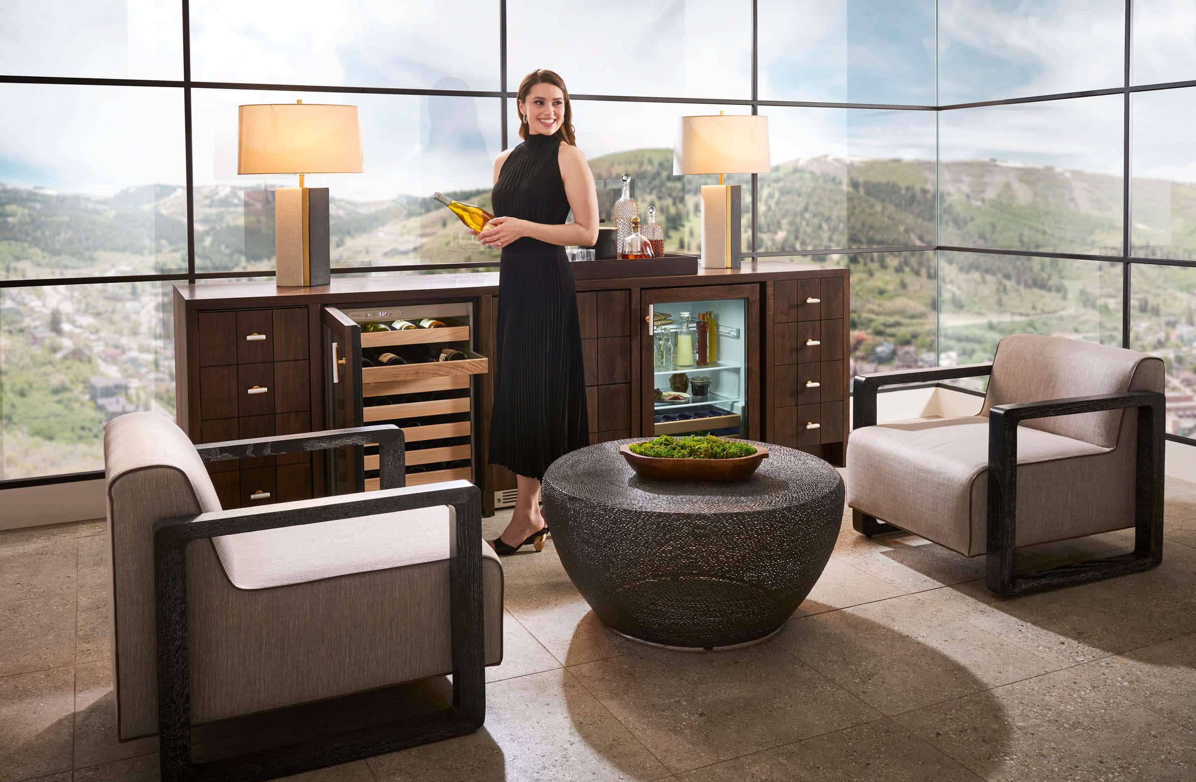 Alt View 26. Monogram - 126-Can Beverage Cooler - Custom Panel Ready.