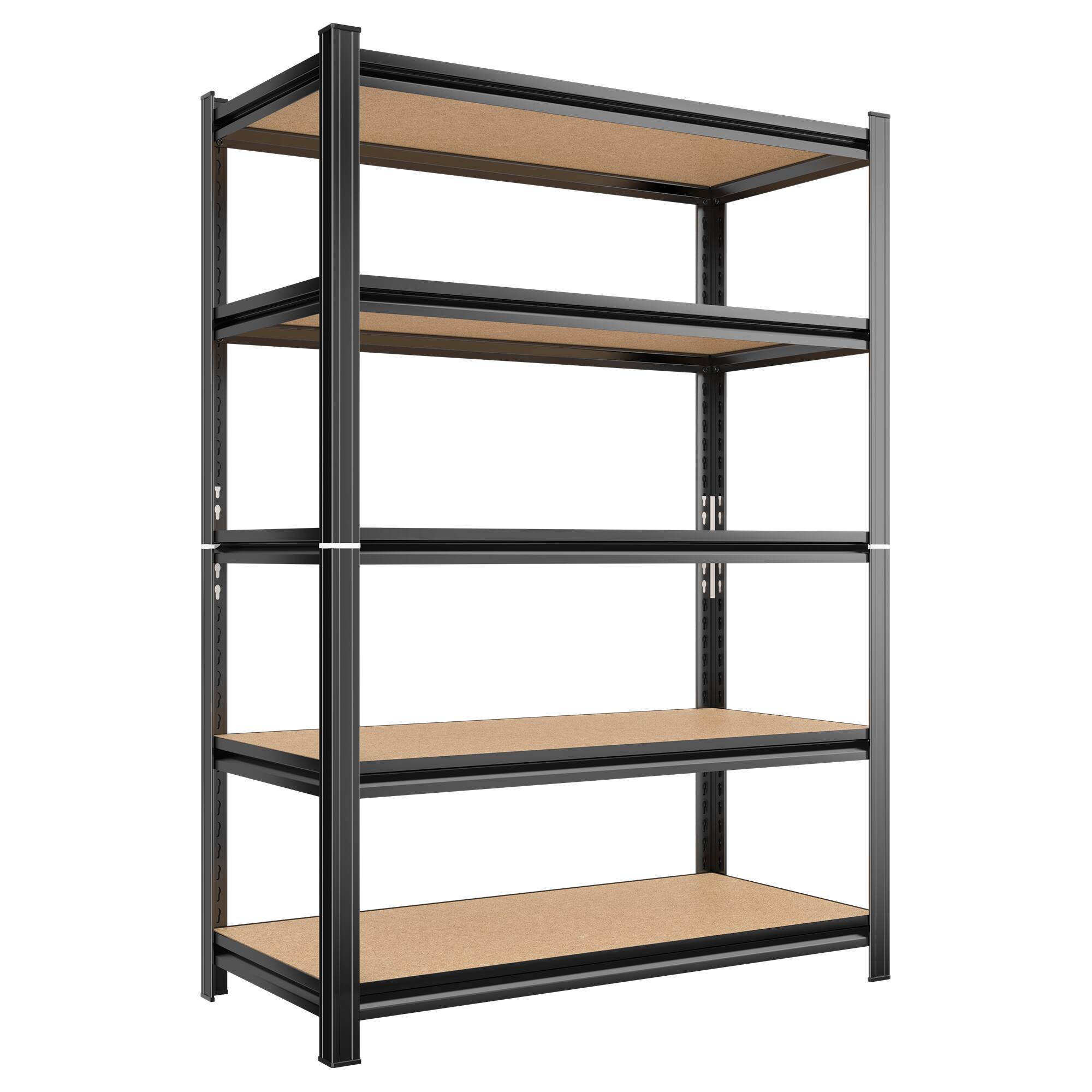 Front. Lirago - 5-Tier Freestanding Shelving Unit 2000LB Capacity Utility Storage Shelves - Black.