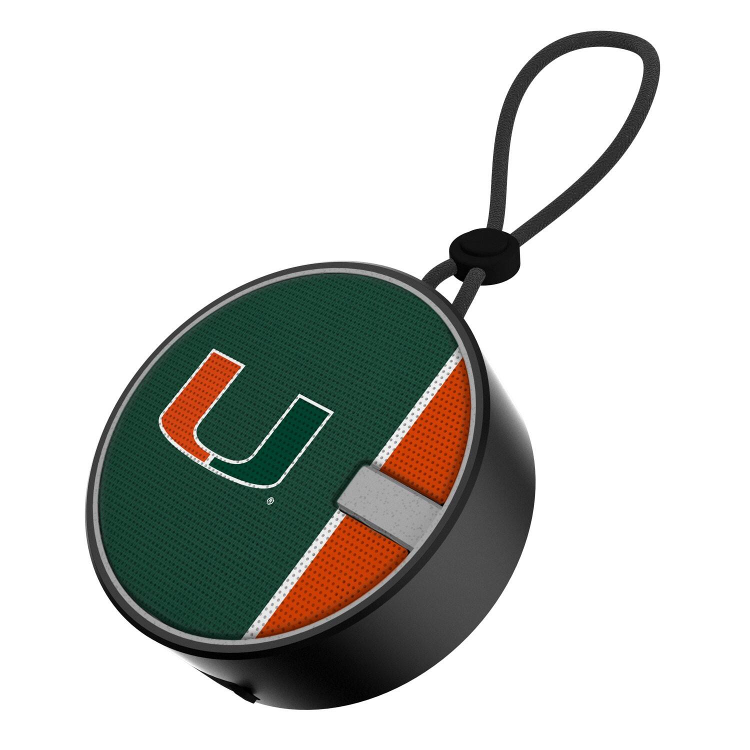 Front. Keyscaper - Miami Hurricanes Logo Waterproof Bluetooth Speaker - Multicolor.