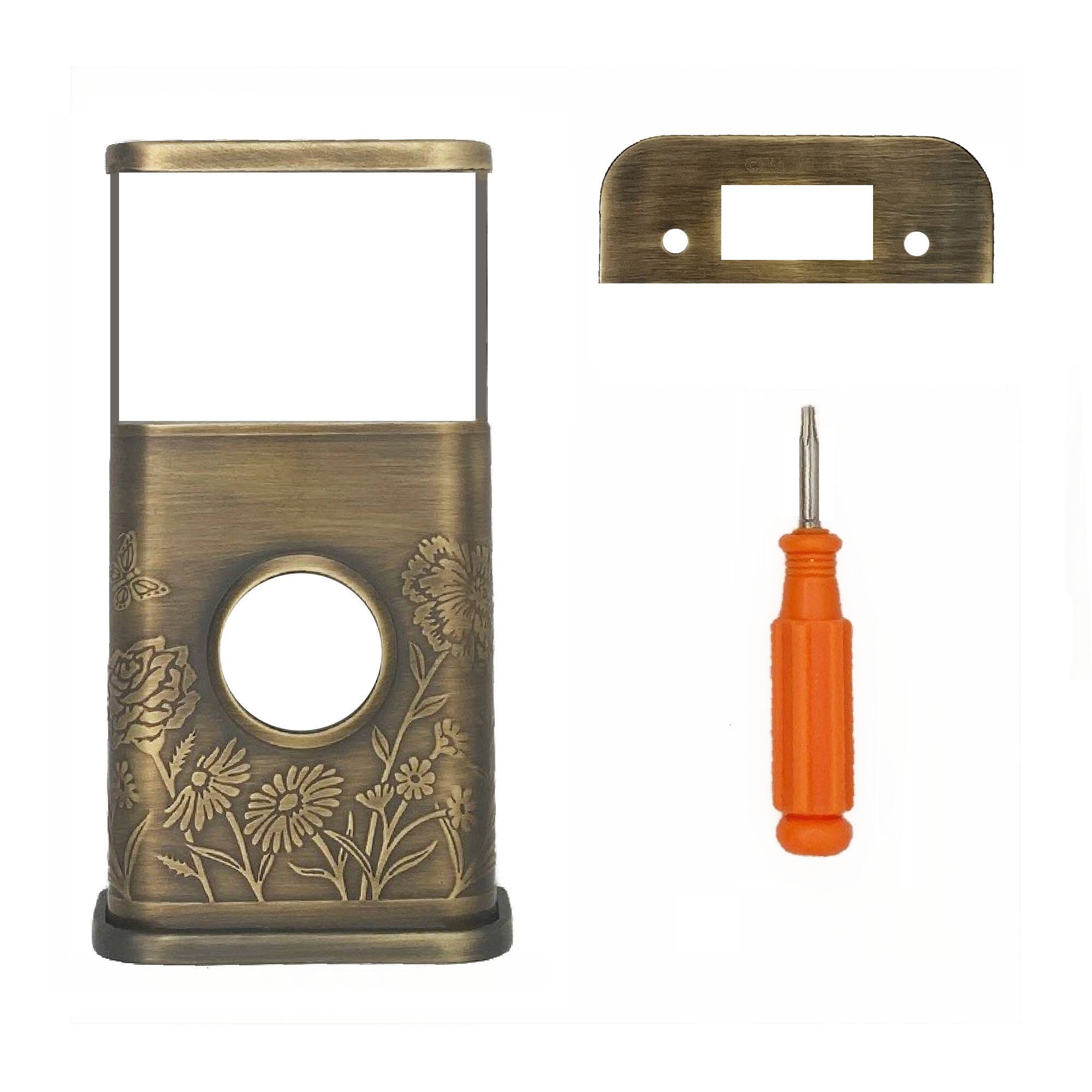 Back. Michael Healy - Garden Video Doorbell Cover (Ring 2nd Gen) - Antique Brass.
