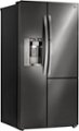Angle Zoom. LG - Door-in-Door 26.0 Cu. Ft. Side-by-Side Refrigerator with Thru-the-Door Ice and Water - Black stainless steel.
