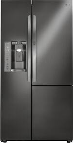 LG - Door-in-Door 26.0 Cu. Ft. Side-by-Side Refrigerator with Thru-the-Door Ice and Water - PrintProof Black Stainless Steel - Front_Standard