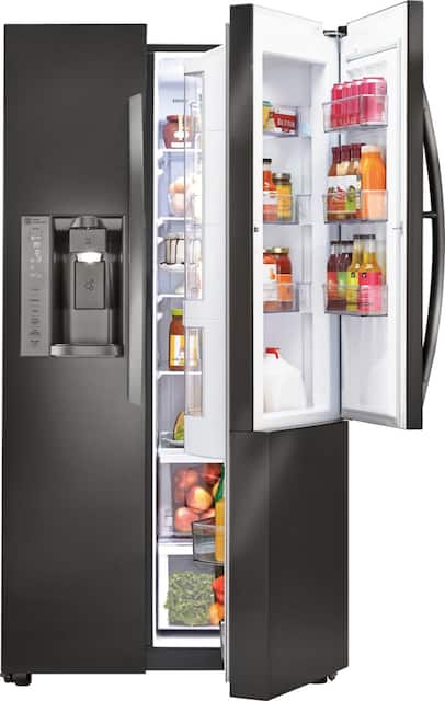 Lg Lsxs26366d 36 Inch Side By Side Refrigerator With 26 Cu Ft Capacity Door In Door Coldsaver Panel Linear Compressor Ice And Water Dispenser Water And Air Filter Adjustable Glass Shelving And Humidity Controlled