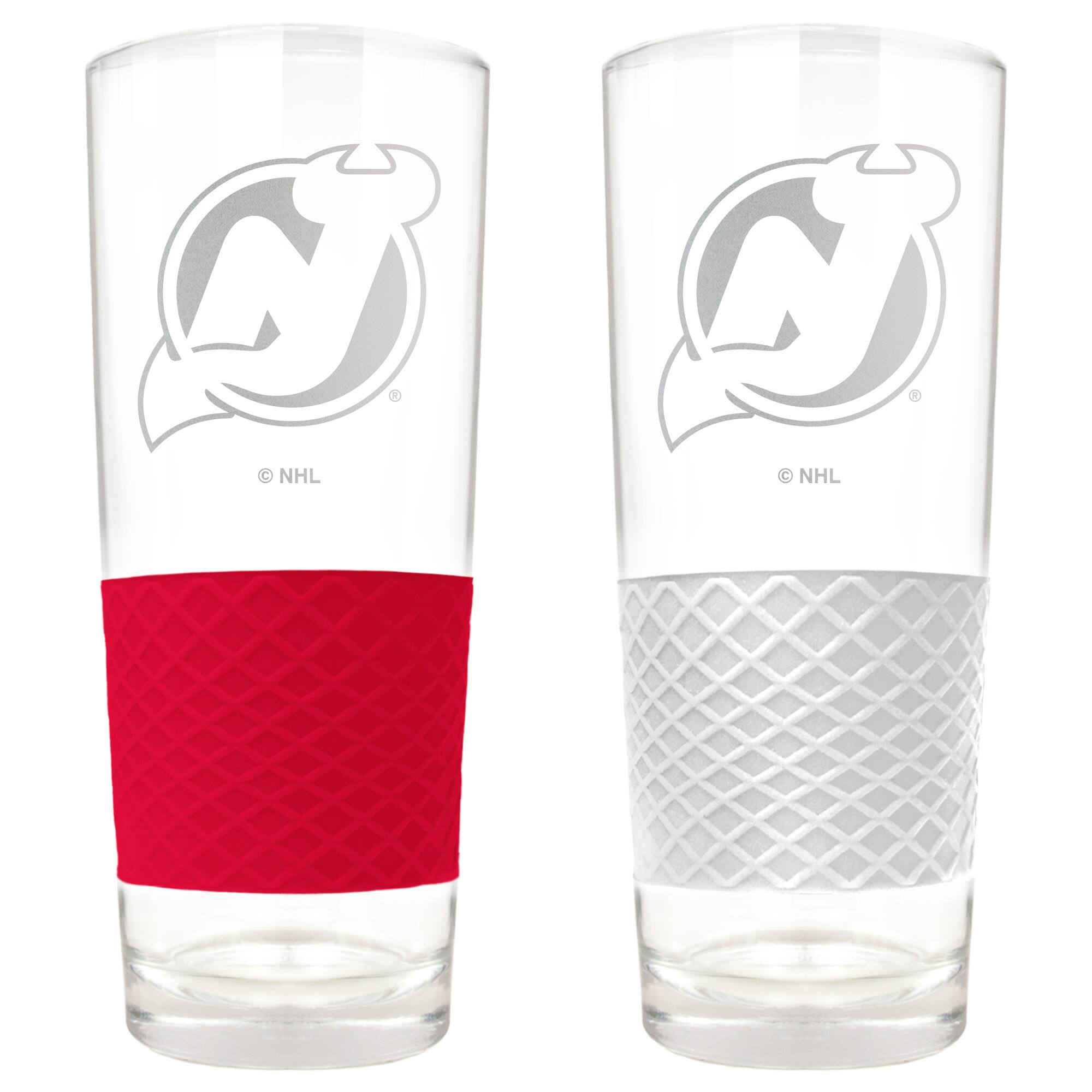 Great American Products - New Jersey Devils 22oz. Logo Score Pint Glass Two-Piece Set - Multicolor