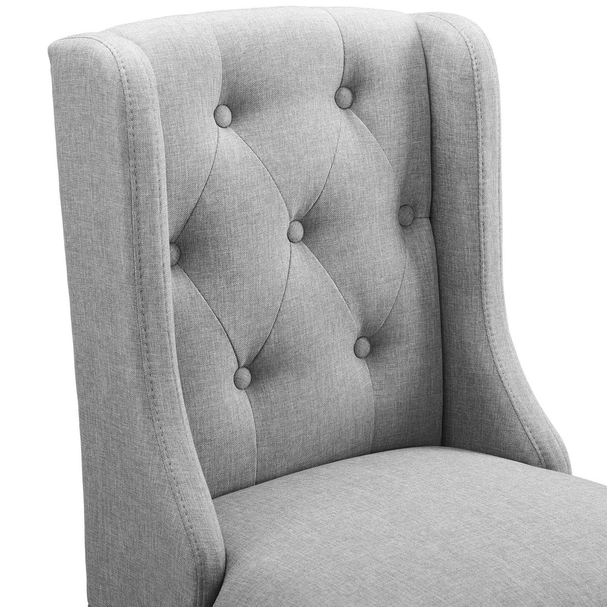 Alt View 1. Modway - Baronet Tufted Button Upholstered Fabric Counter Stool by Modway - Gray.