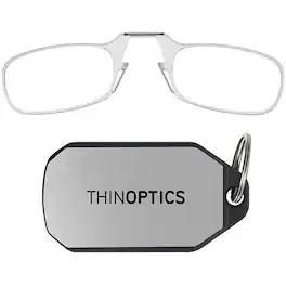 ThinOptics - 1.5 Reading Glasses with Silver KeyChain - Clear
