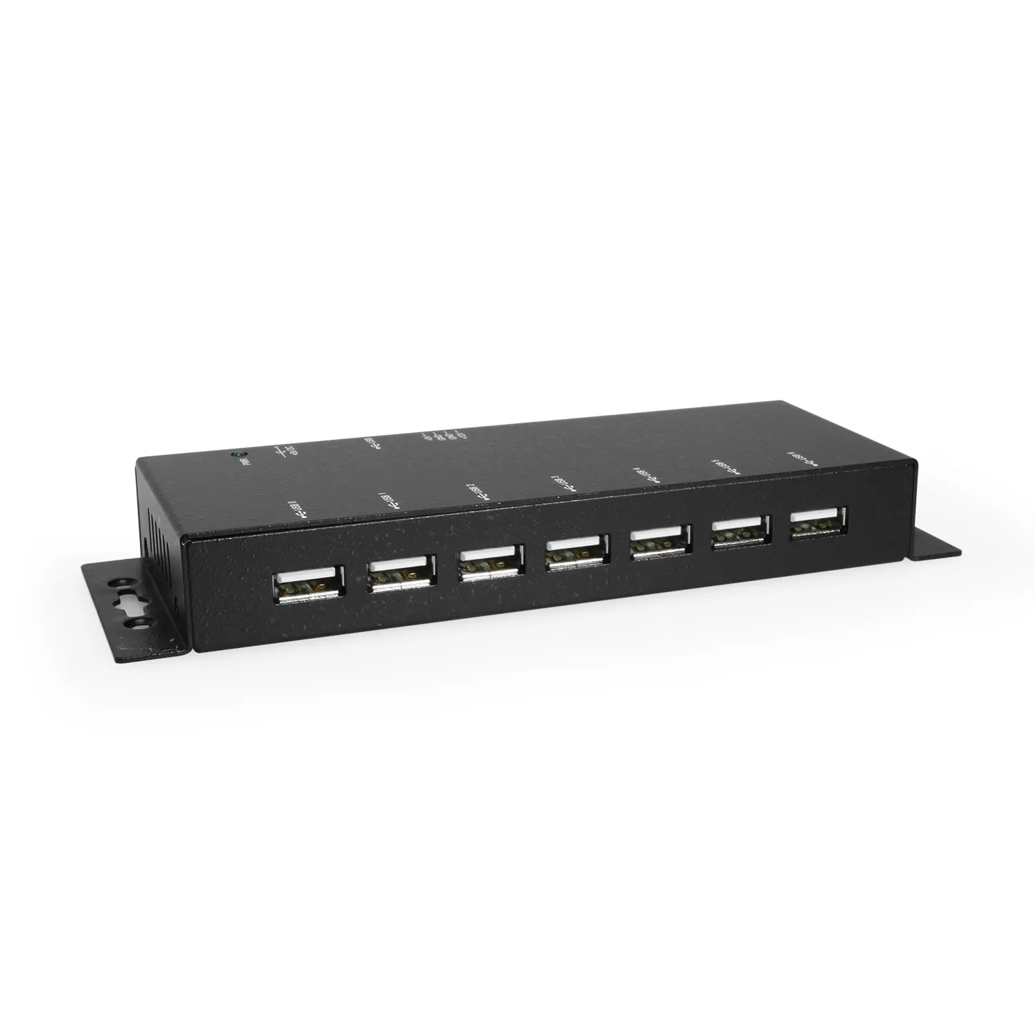 Front. Coolgear - 7-Port USB Hub - USB Type-A - Slim Design - Power LED - 480Mbps - Includes Power Adapter - Black.