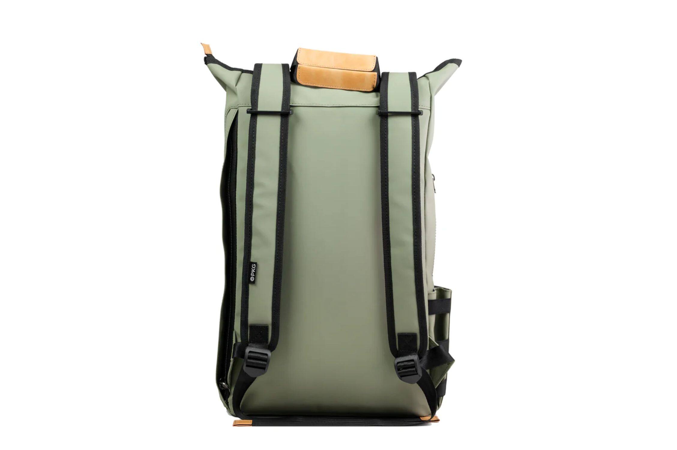 Angle. PKG - Liberty Recycled Tote Backpack - Tranquil Green.
