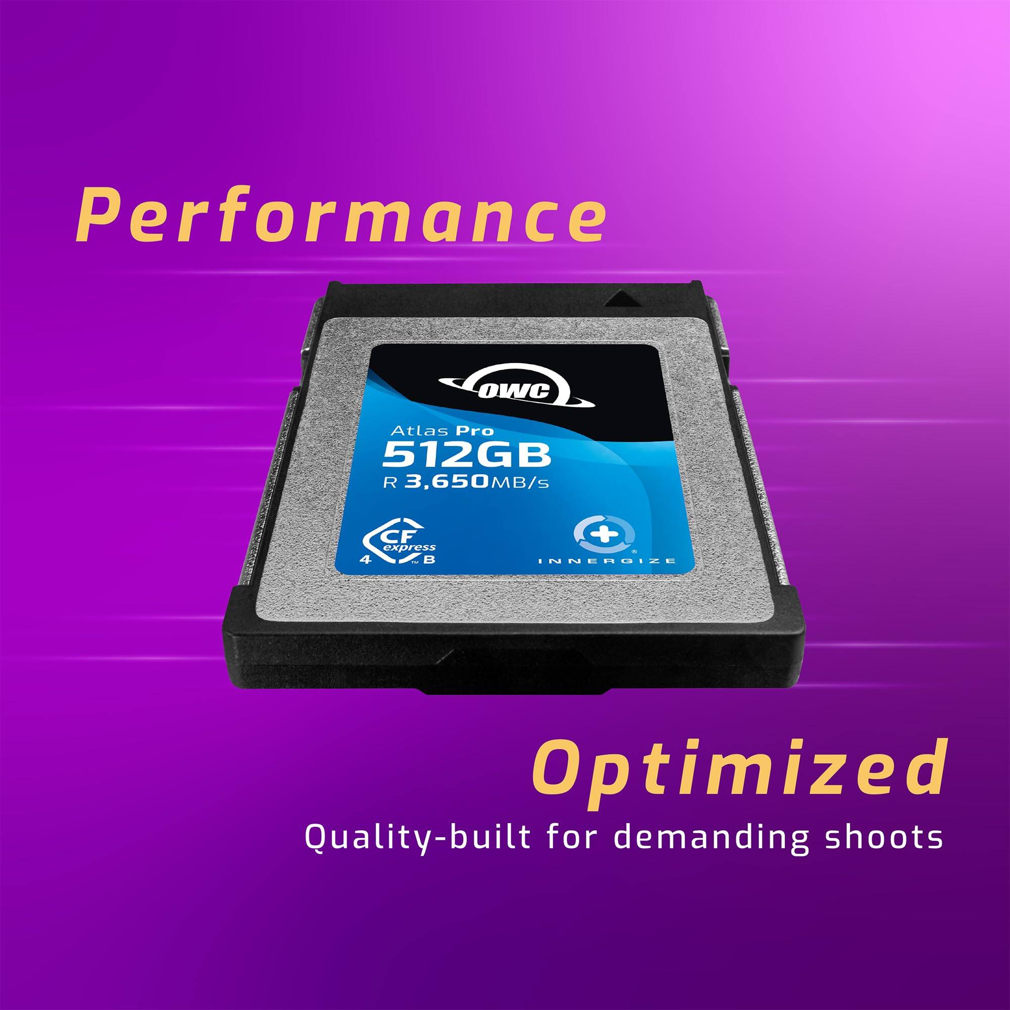 Alt View 1. OWC - OWC 512GB Atlas Pro High-Performance CFexpress 4.0 Type B Memory Card, Professional Grade.