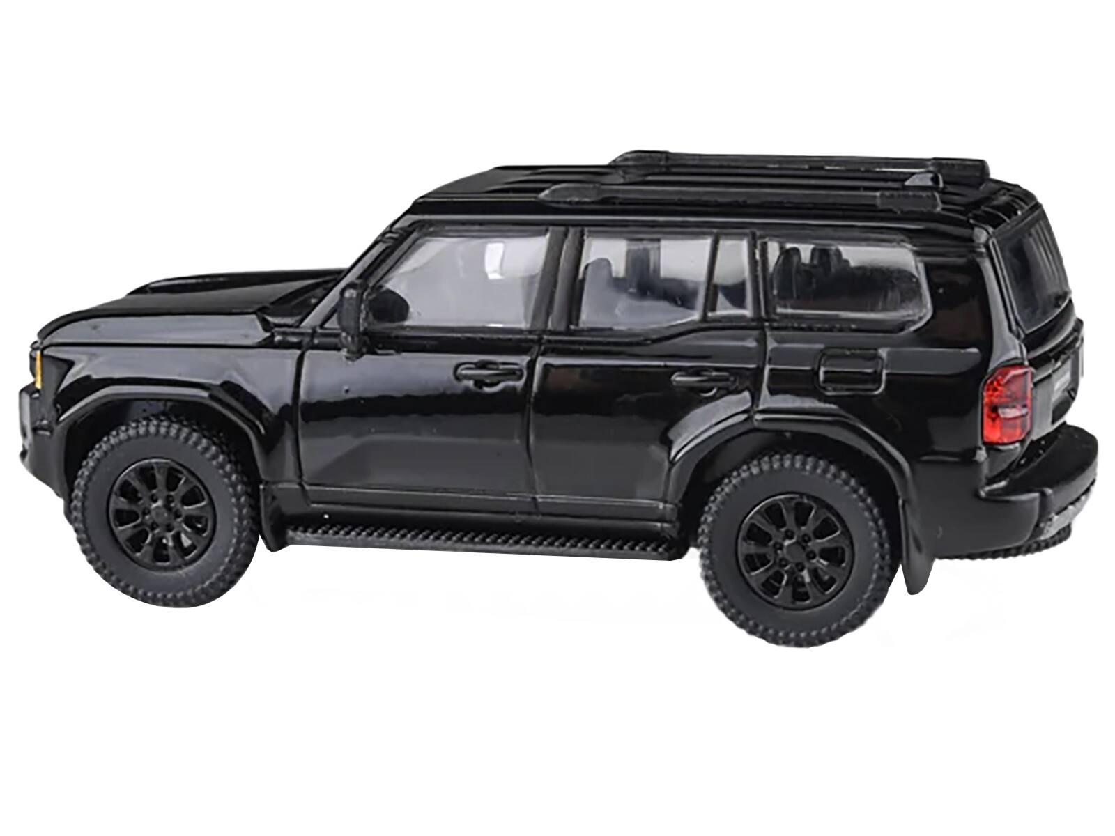 Angle. Paragon - 2024 Toyota Land Cruiser 250 Prado Black 1/64 Diecast Model Car by Paragon Models - Black.