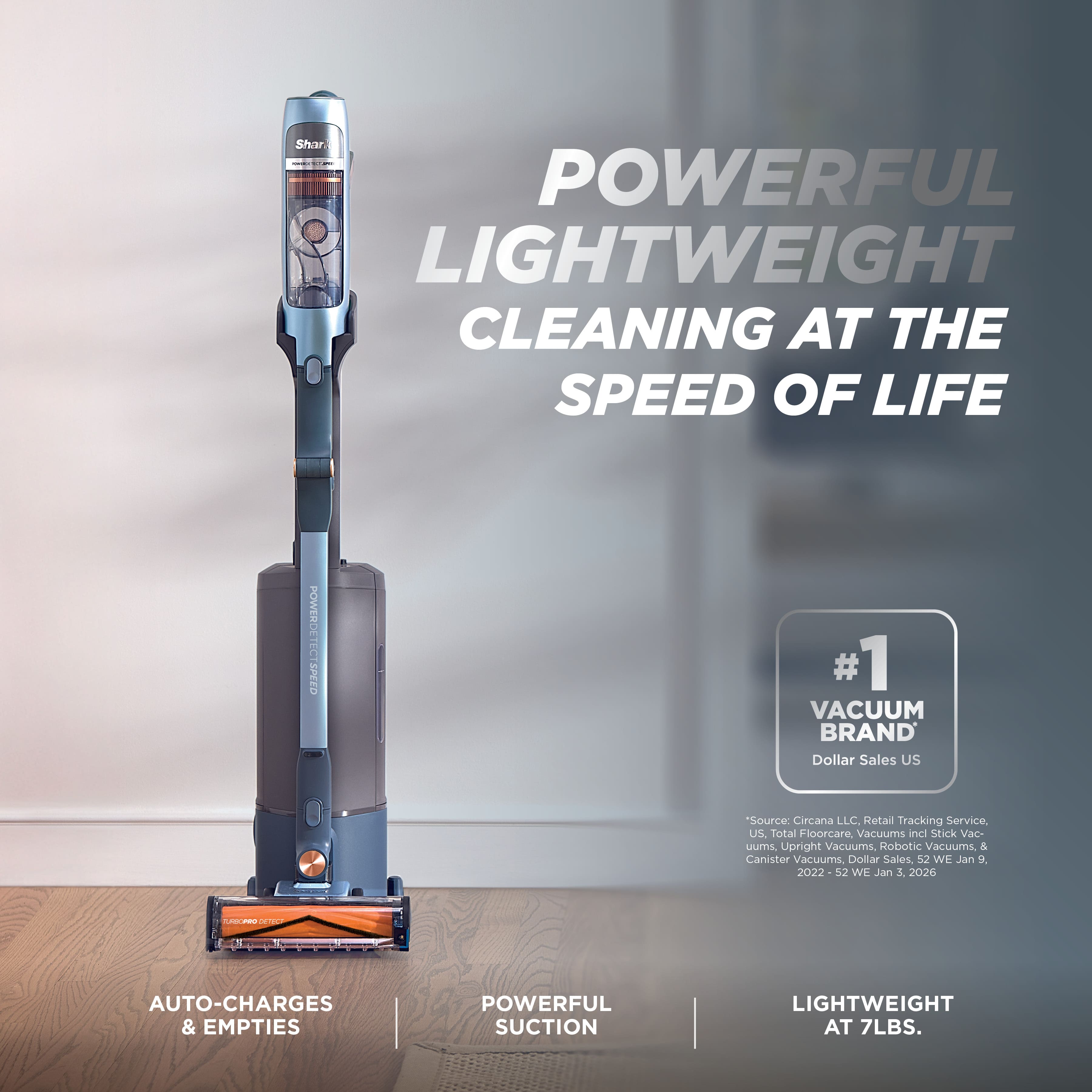 Shark PowerDetect Speed Clean & Empty System Ice Blue IA3241