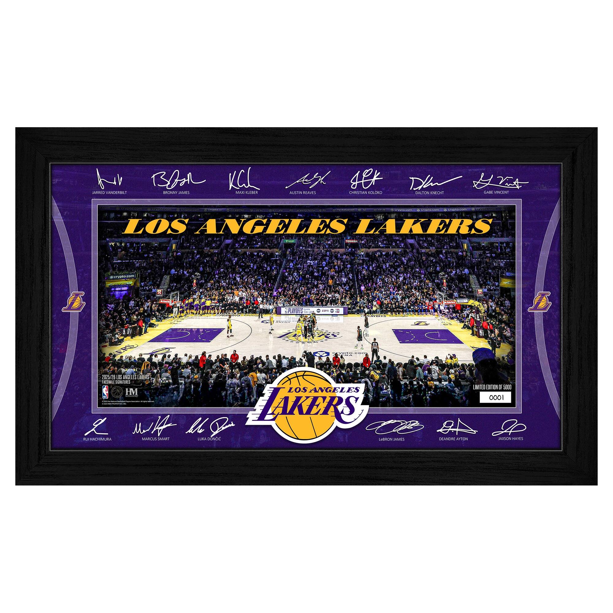 Los Angeles Lakers 2025 Signature Court Framed Picture