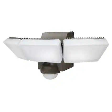 Front. IQ America - IQ America 1200 Lumen Battery Operated LED Motion Security Flood Light Wall Eave Universal Mount Indoor/Outdoor BZ - Bronze.