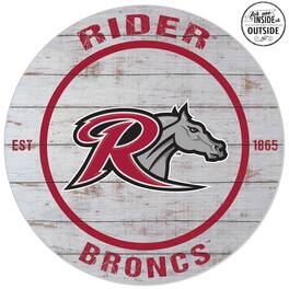 Jardine - Rider Broncs 20'' x 20'' Indoor/Outdoor Weathered Circle Sign - White