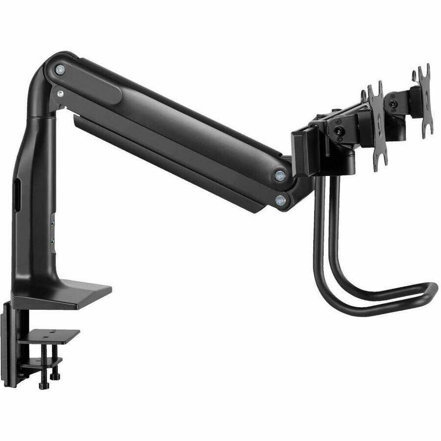 Alt View 3. Tripp Lite - Eaton Tripp Lite Series Safe-IT Precision-Placement Dual-Display Desk Clamp or Grommet with Antimicrobial Tape for 17" - Black.