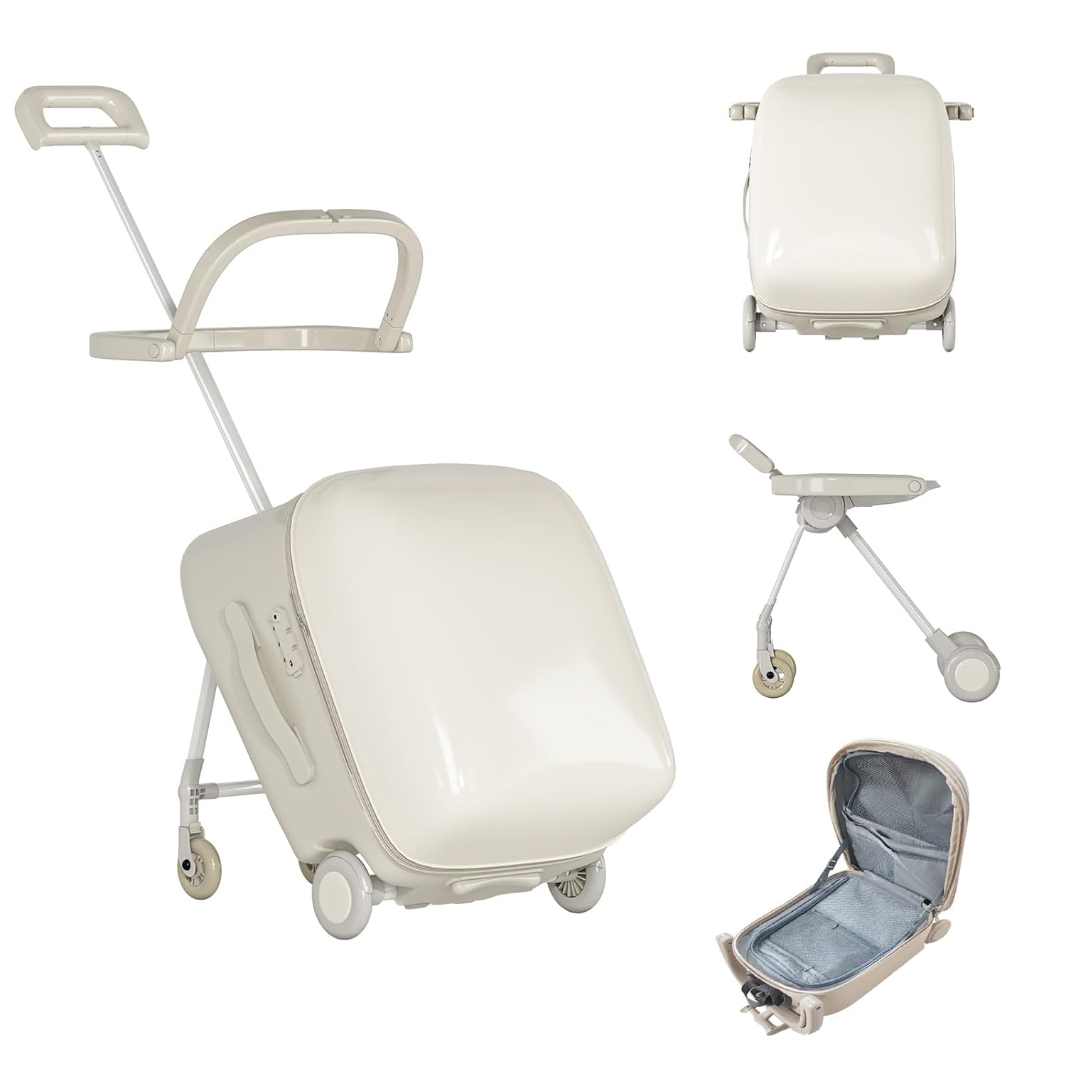 Alt View 7. Circus Cirle -  2-in-1 Ride-On Suitcase for Kids - White.