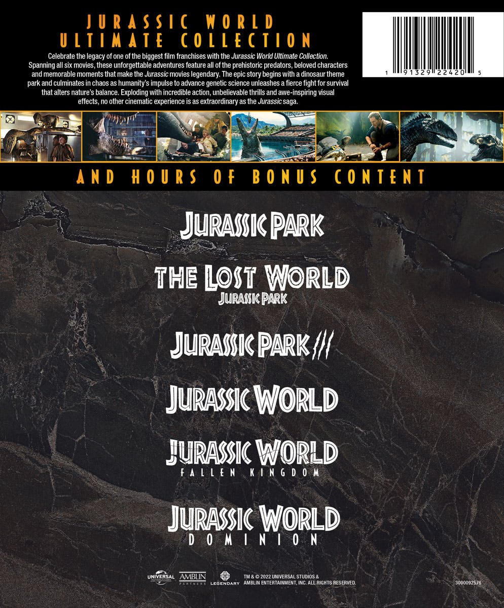 Back. Jurassic World: Ultimate Collection (4K Ultra HD + Blu-ray (Boxset)) [UHD].