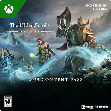 The Elder Scrolls Online 2025 Content Pass Xbox Series X|S Xbox One Mature 13+ M ESRB zenimax "Bethesda online" - M (Mature 17+)