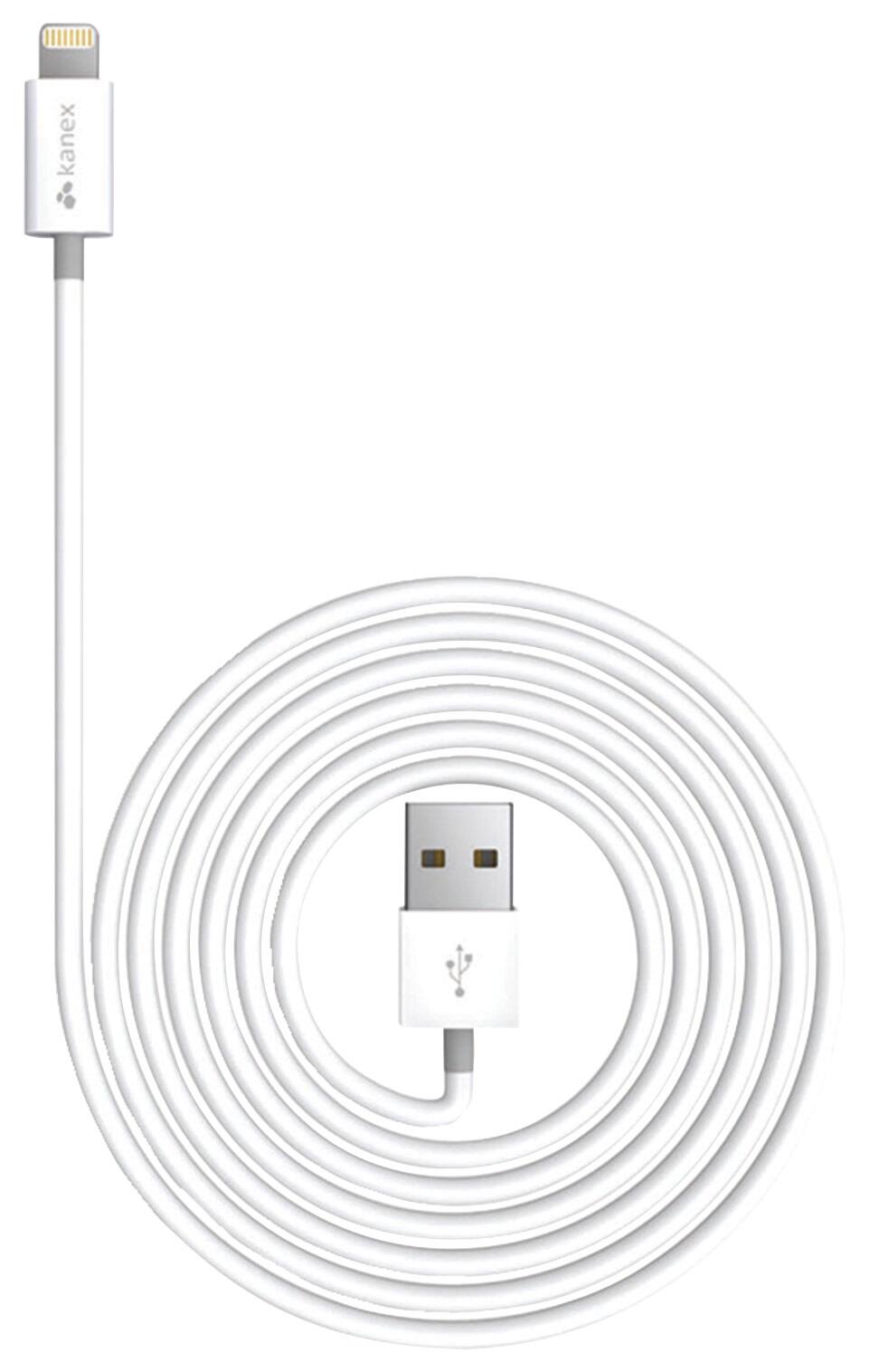 Front. Kanex - Apple MFi Certified 4' Lightning-to-USB Charge-and-Sync Cable - White.