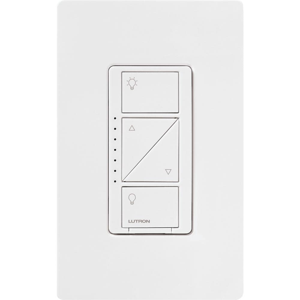 Alt View 1. Lutron - Caseta Smart Dimmer Switch, 150W LED/600W Incandescent, for Wall and Ceiling Lights - White.