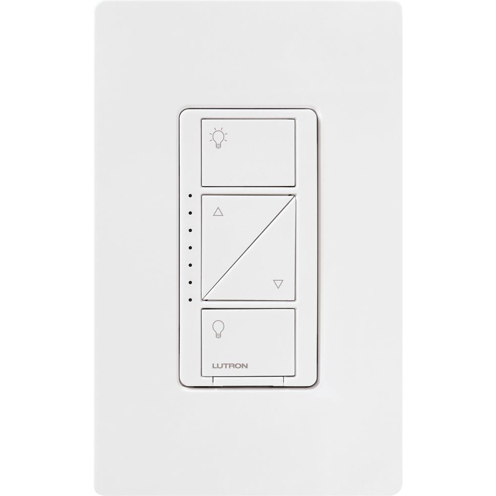 Alt View 1. Lutron - Caseta Smart Dimmer Switch, 150W LED/600W Incandescent, for Wall and Ceiling Lights - White.