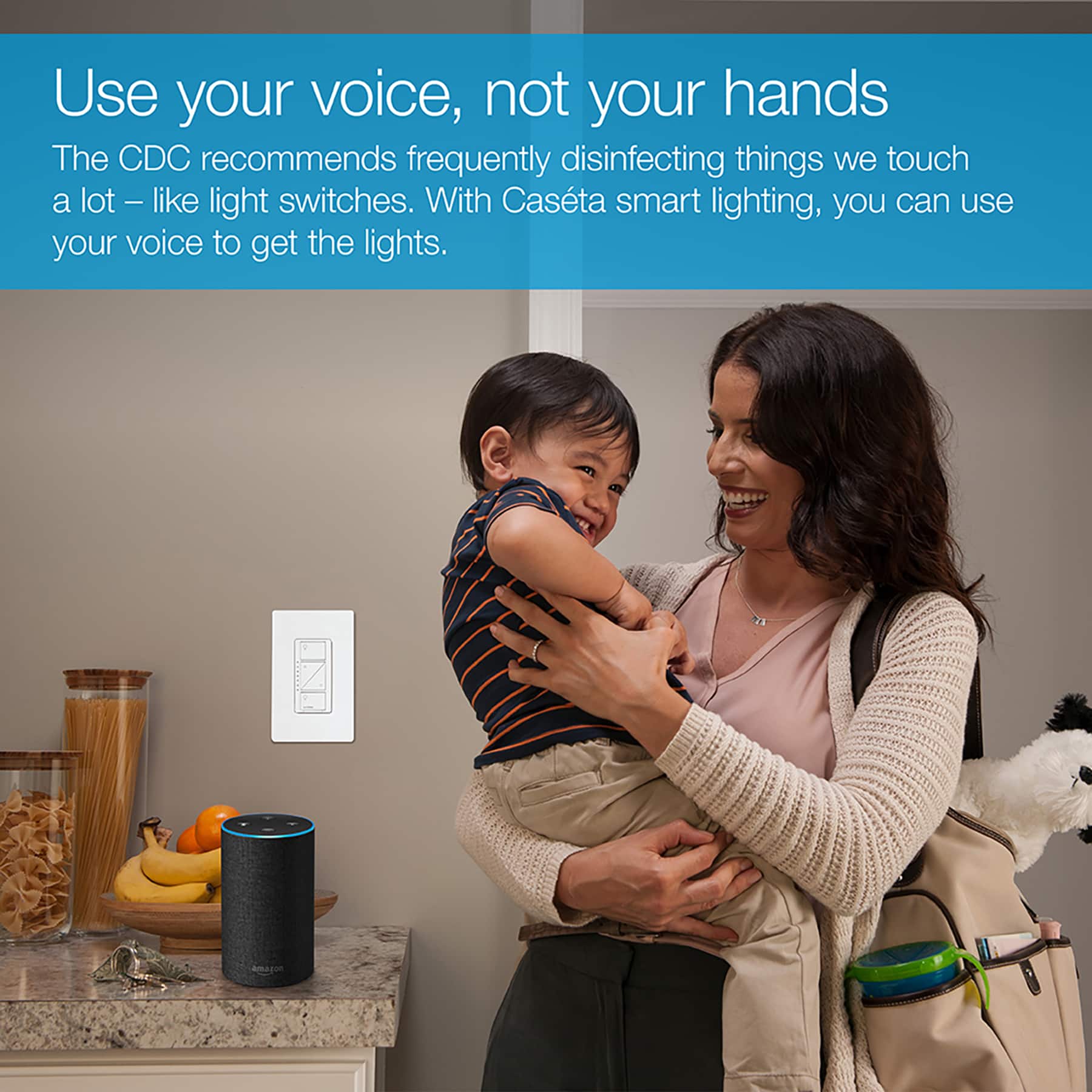Use your voice, not your hands. The CDC recommends frequently disinfecting things we touch a lot, like light switches. With Casta smart lighting, you can use your voice to get the lights.