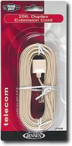 Front Detail. Jensen - 25' Duplex Extension Cord - Ivory.
