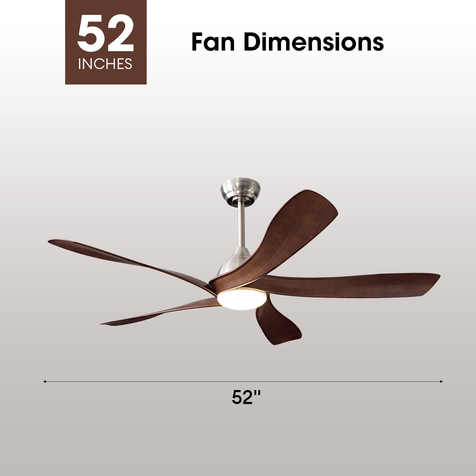 52 INCHES Fan Dimensions 52"