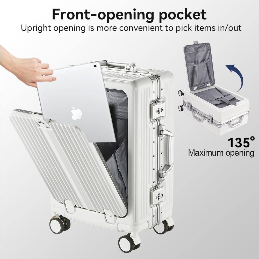 Front-opening pocket  
Upright opening is more convenient to pick items in/out  
135° Maximum opening