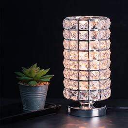 Oumilen - Modern Crystal Table Lamp with K9 Crystal Beads, Perfect for Bedroom, Living Room, Vanity Decor