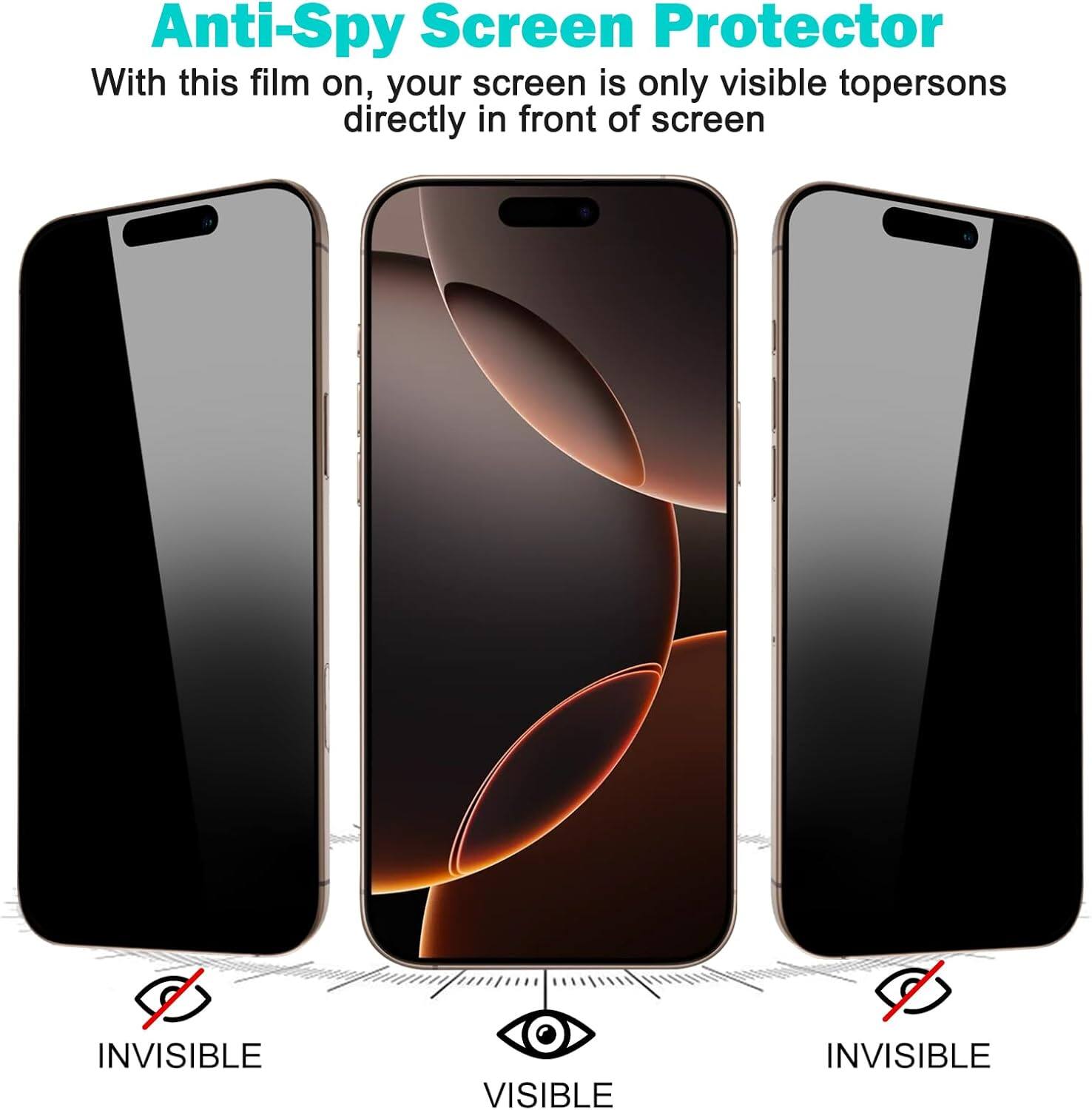 Anti-Spy Screen Protector

With this film on, your screen is only visible to persons directly in front of screen

INVISIBLE

VISIBLE

INVISIBLE