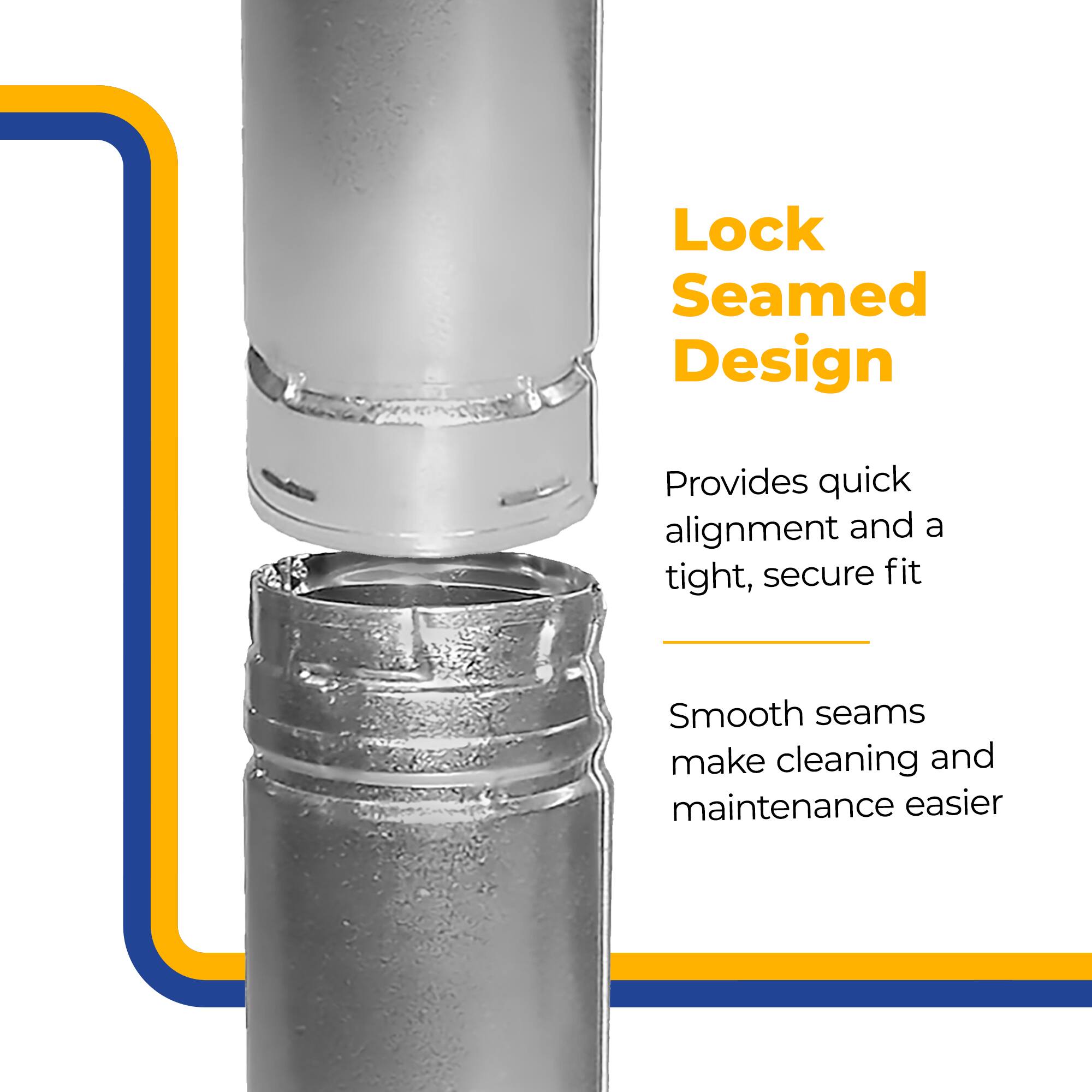 Lock Seamed Design  
Provides quick alignment and a tight, secure fit  
Smooth seams make cleaning and maintenance easier