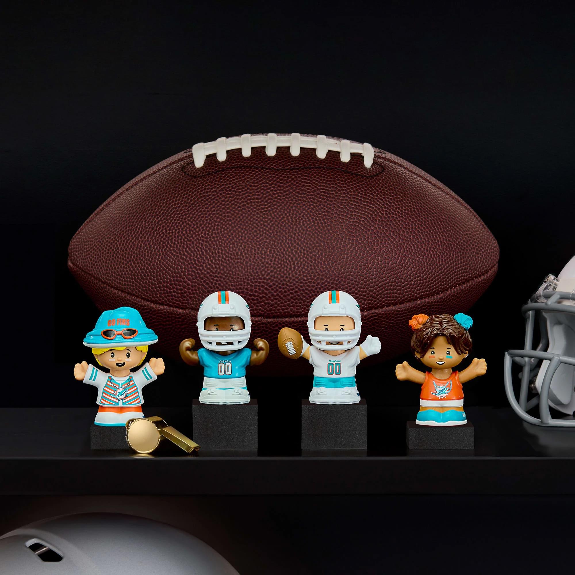 Alt View 5. Fisher Price - Fisher Price Little People x NFL Collector Miami Dolphins Figure 4-Pack - Blue.