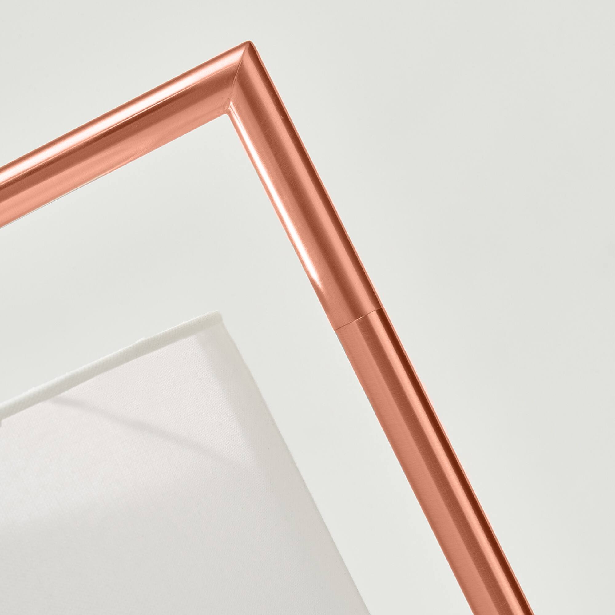 Alt View 5. Brightech - Montage Modern LED Midcentury Modern Arc Super Bright Floor Lamp with Ivory White Fabric Drum Shade - Glossy Rose Gold.