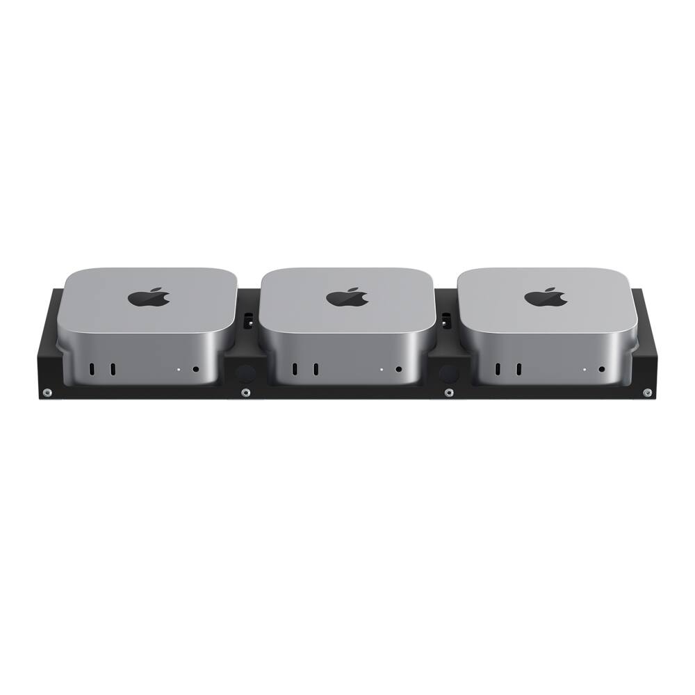 Alt View 3. RackSolutions - RackSolutions 3-Unit Mac Mini Bracket Set for Modular Shelf (M4, 2024) - Black.