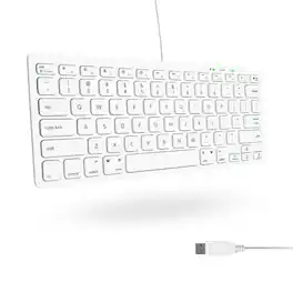 Cedar Assembly - Small Usb Wired For And Windows - 78 Scissor Keys 13 Shortcut Compatible Mini Compact Computer That Saves - White