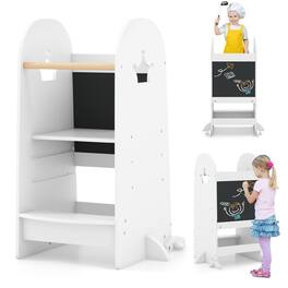 Gymax - Multi-purpose Kids Kitchen Tower Children Standing Tower Kids Stool Helper - White