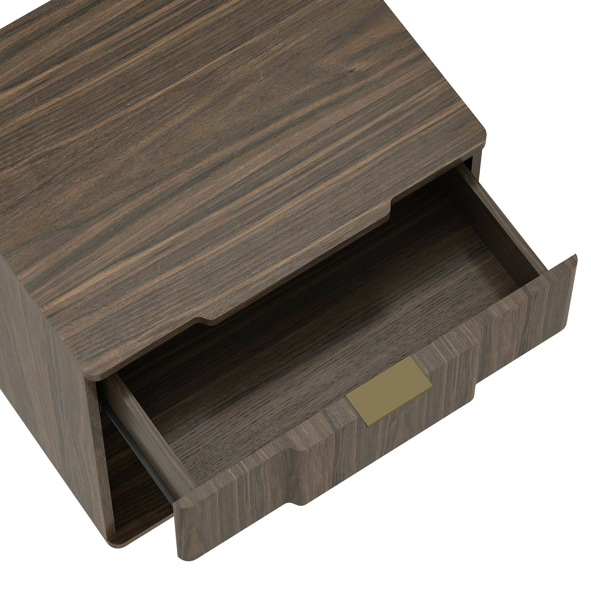 Alt View 1. Manhattan Comfort - Clive Mid-Century Modern 22" Nightstand - Walnut.