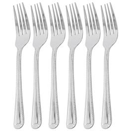 Gibson - Home Tustin 6 Piece Stainless Steel Dinner Fork Flatware Set - Silver