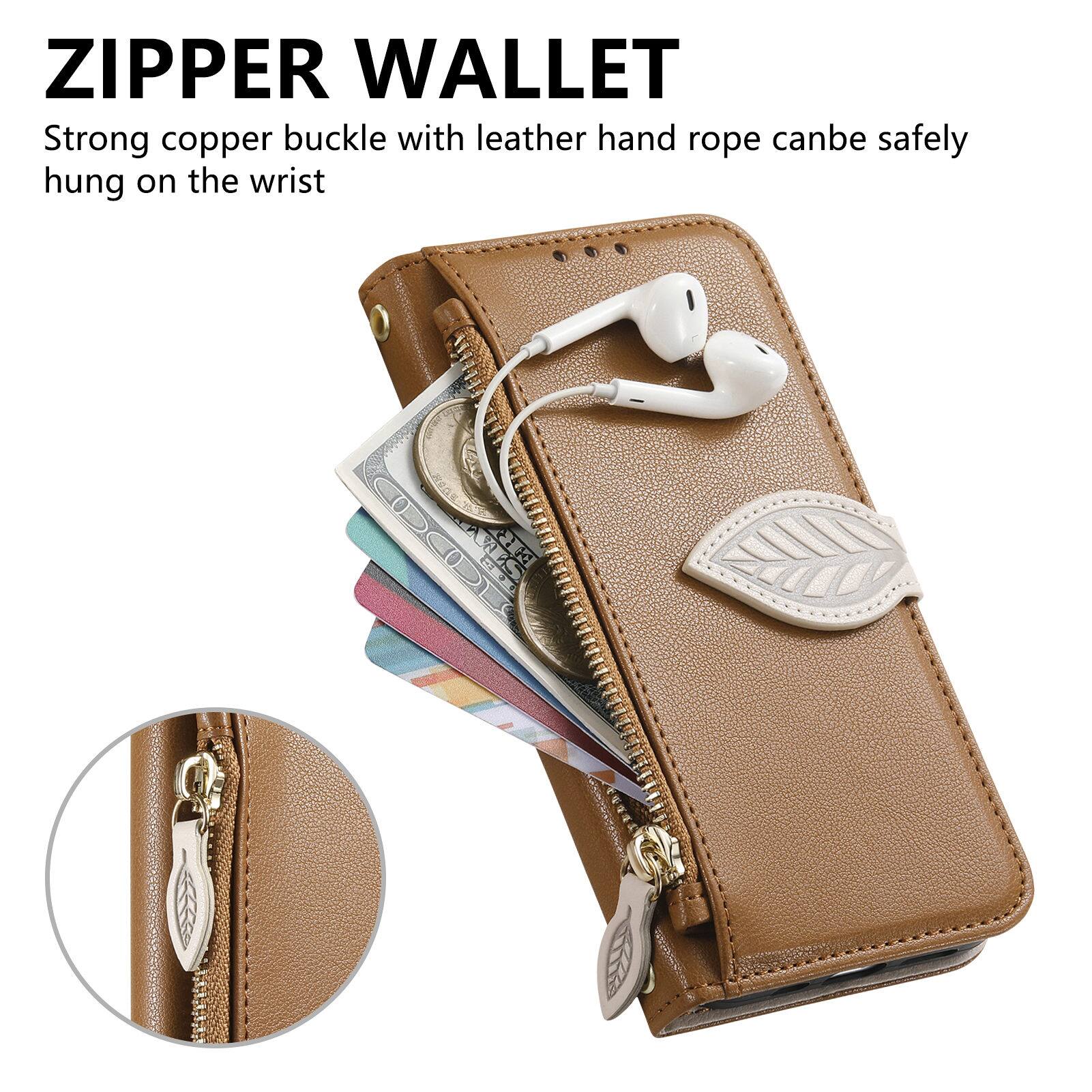 ZIPPER WALLET  
Strong copper buckle with leather hand rope can be safely hung on the wrist