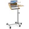 Front. Costway - Costway Mobile Standing Desk Height Adjustable Sit to Stand Laptop Desk, Natural - Natural.