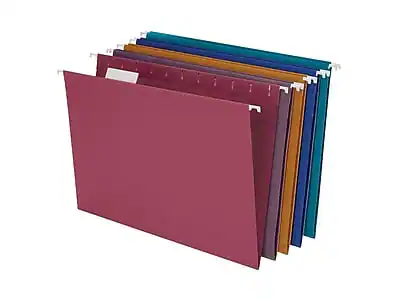 Ampad - Pendaflex 100% Recycled Hanging File Folders, 1/5-Cut Tab, Letter Size, 20/Box (PFX 35117) - Assorted Colors