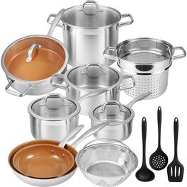 Duxtop - 17PC Professional Stainless Steel Induction Cookware Set SSCC-17PC-CP - Copper