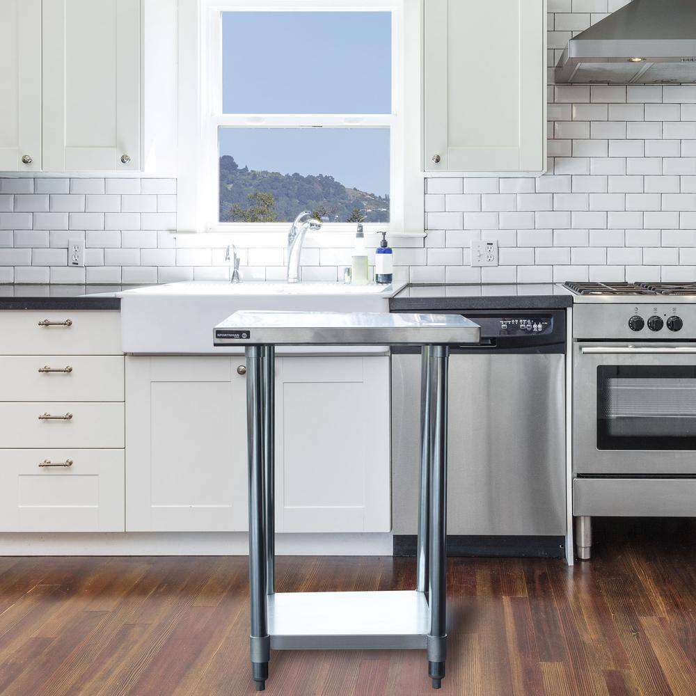 Back. Sportsman Pro-Series - Stainless Steel Work Station with 24 inch Workbench Table - Silver.