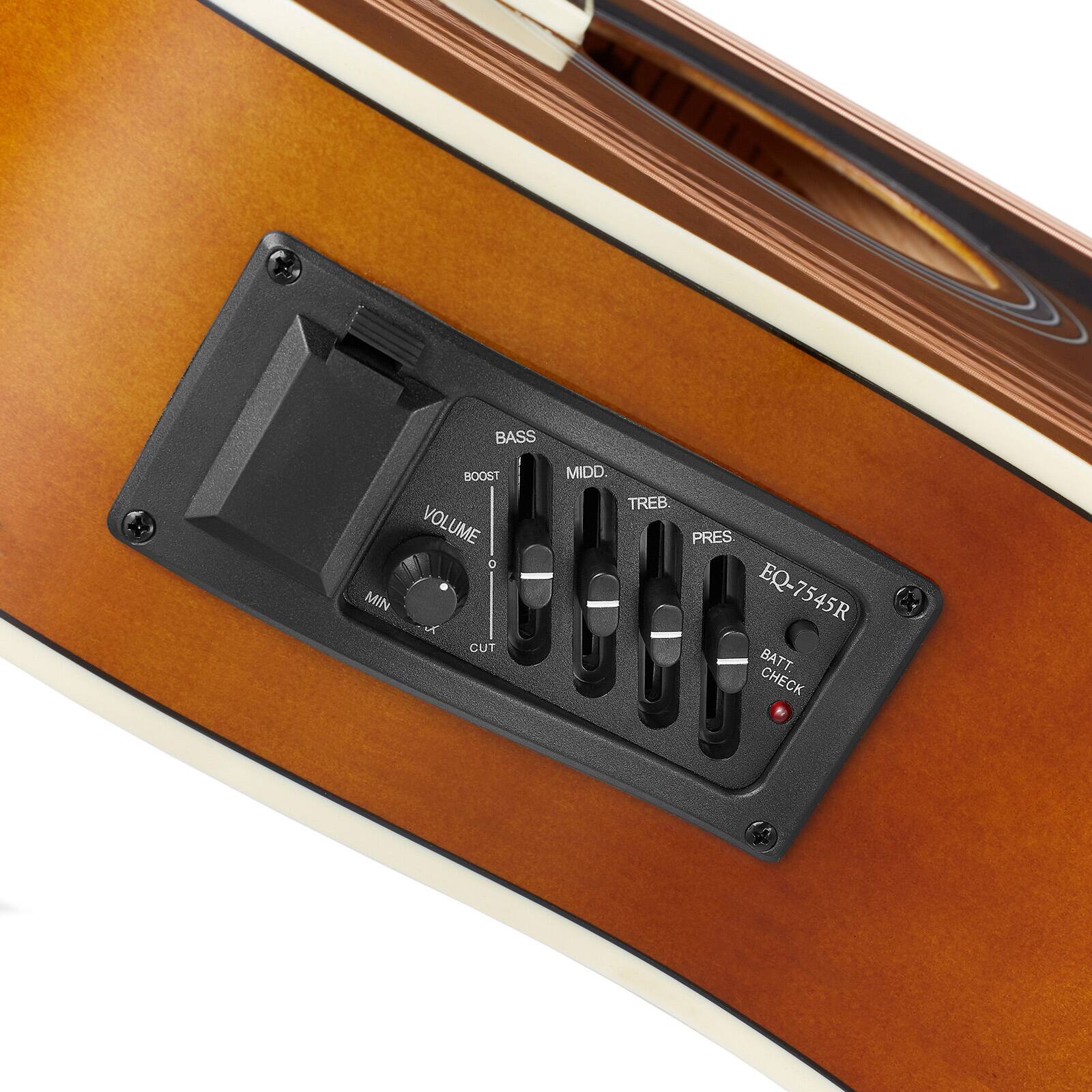 BASS BOOST VOLUME C MIN CUT MIDD. TREB PRES EQ-7545R BATT. CHECK