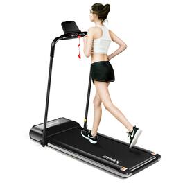Gymax - 450W Ultra-thin Electric Folding Treadmill Motorized Running Jogging Machine - Black/Silver